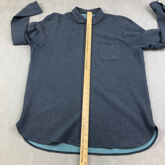 Lululemon Mens Shirt XL Blue Flannel Soft Knit Overshirt Button Up Long Sleeve - Picture 4 of 7